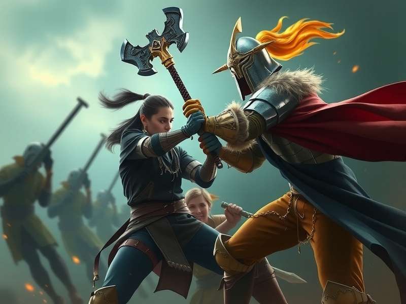 Epic Mace Clash intense battle scene